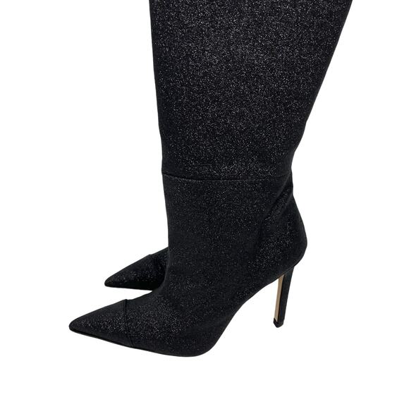 Good American Over The Knee Slouch Boot in Black Glitter Size 6.5 NEW - Picture 4 of 7